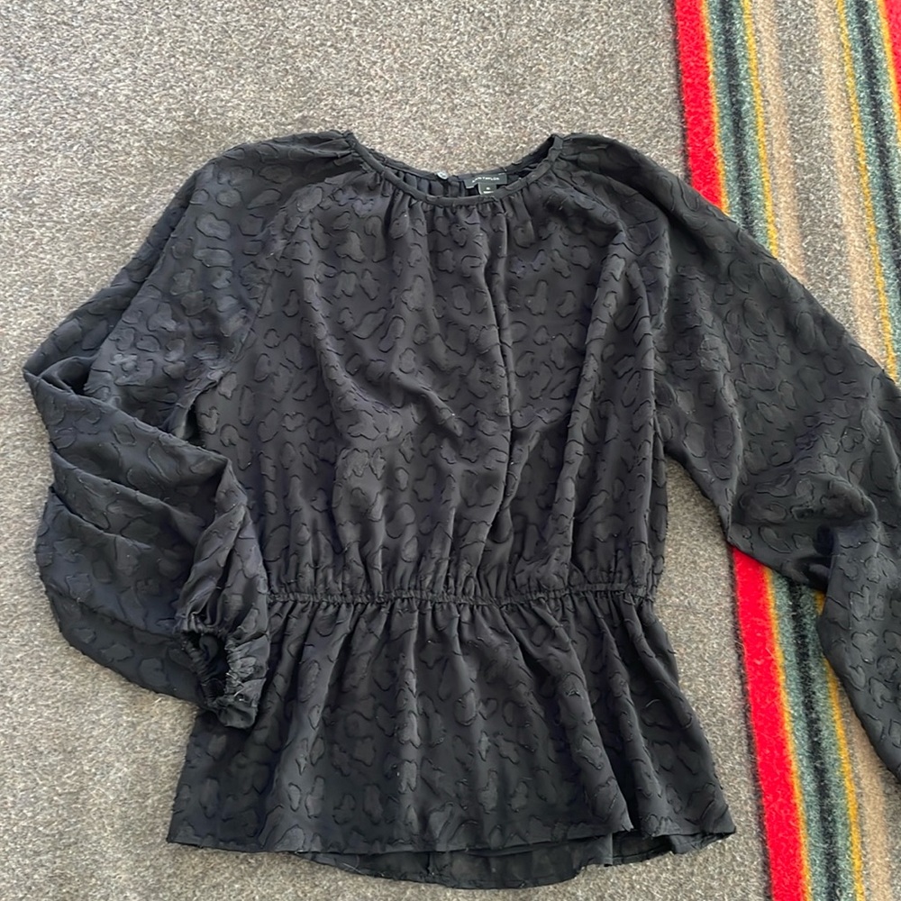 Ann Taylor Black Peplum Blouse